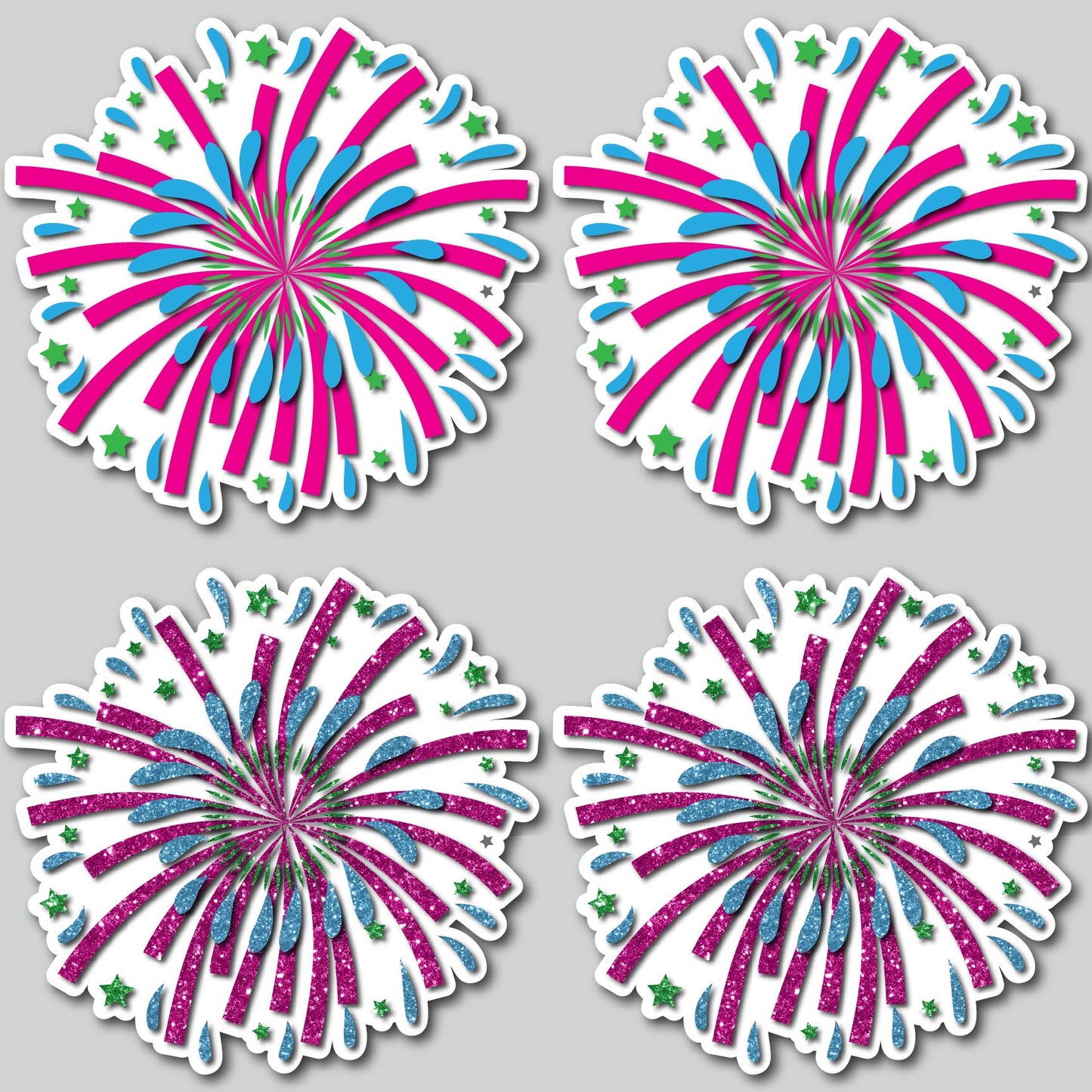 FIREWORKS - PINK/BLUE/GREEN | Yard Card Set