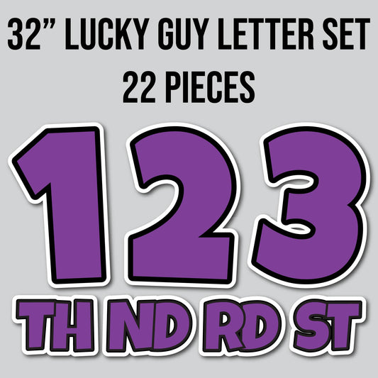 32" JUMBO LUCKY GUY NUMBERS - SOLID PURPLE | Yard Card Set