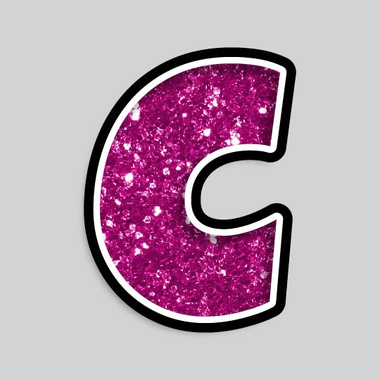 Pink Glitter Letter Stickers With Rhinestones 78 Pcs Alphabet Stickers 