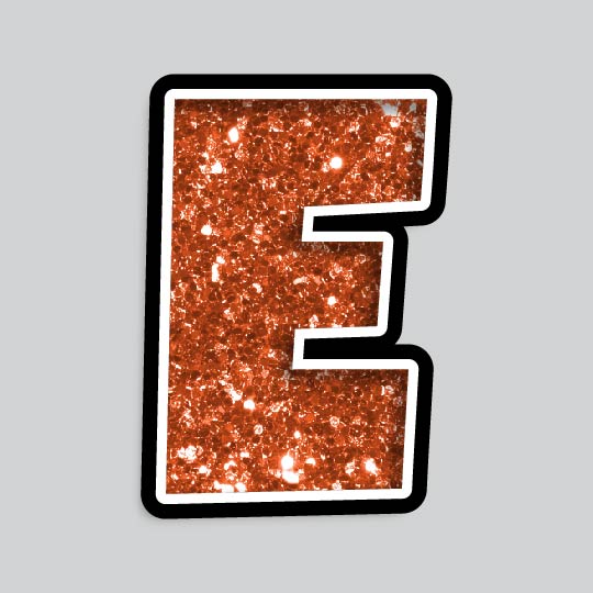 23.5” INDIVIDUAL LUCKY GUY ORANGE CHUNKY GLITTER LETTERS