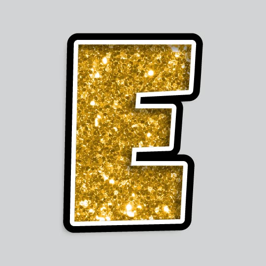 23.5” INDIVIDUAL LUCKY GUY GOLD CHUNKY GLITTER LETTERS