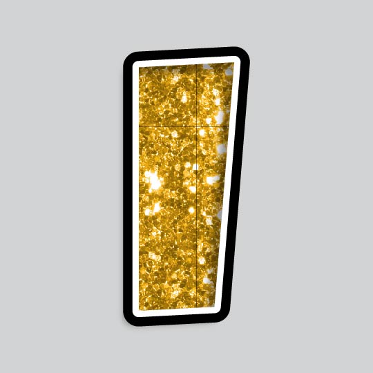 23.5” INDIVIDUAL LUCKY GUY GOLD CHUNKY GLITTER LETTERS