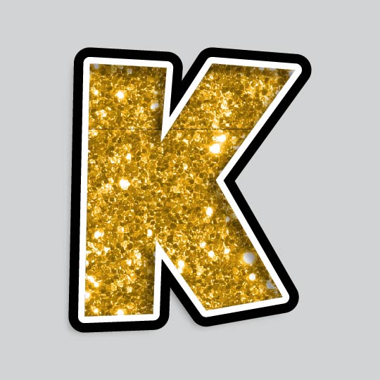 23.5” INDIVIDUAL LUCKY GUY GOLD CHUNKY GLITTER LETTERS