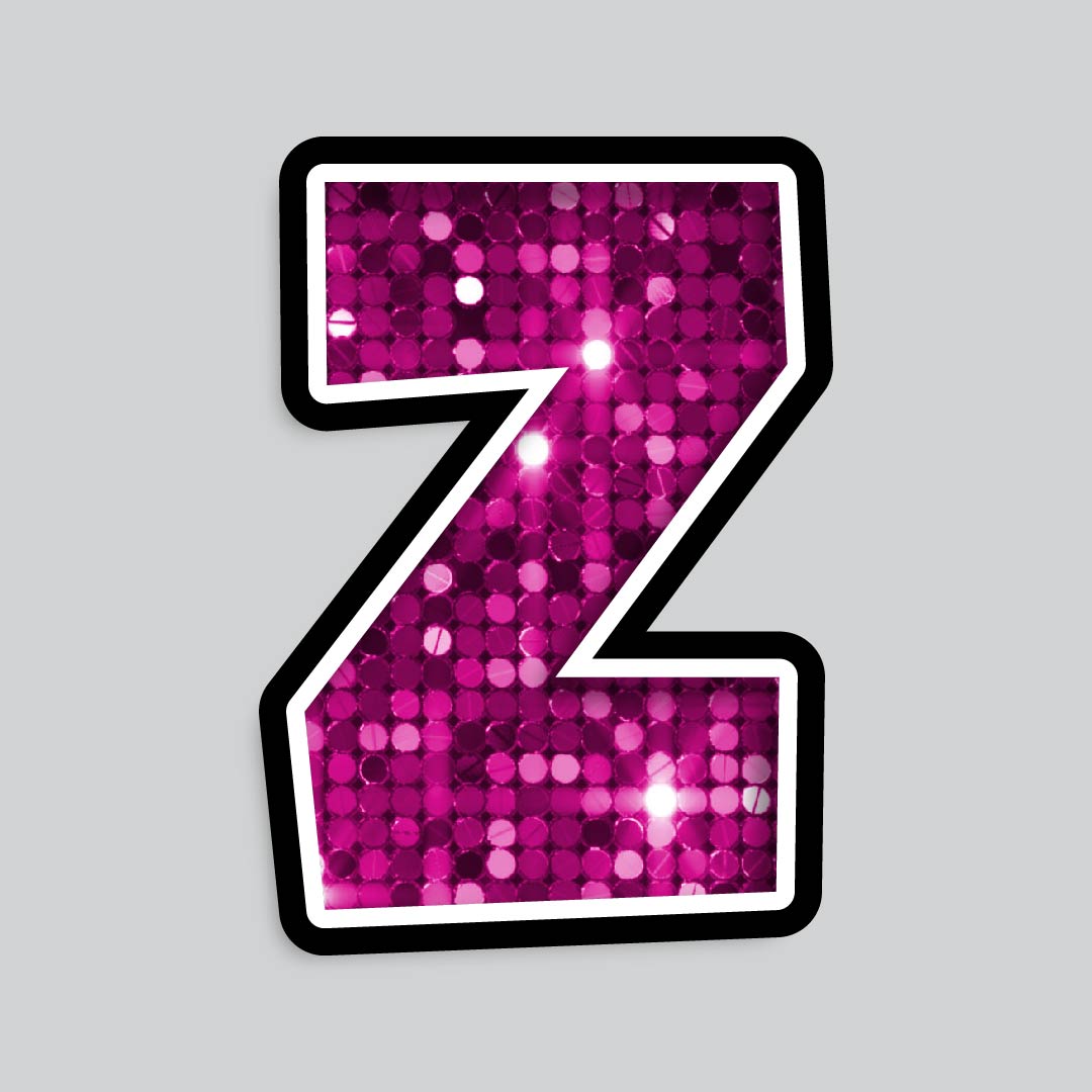 23.5” INDIVIDUAL LUCKY GUY SEQUIN PINK SHADOW LETTERS