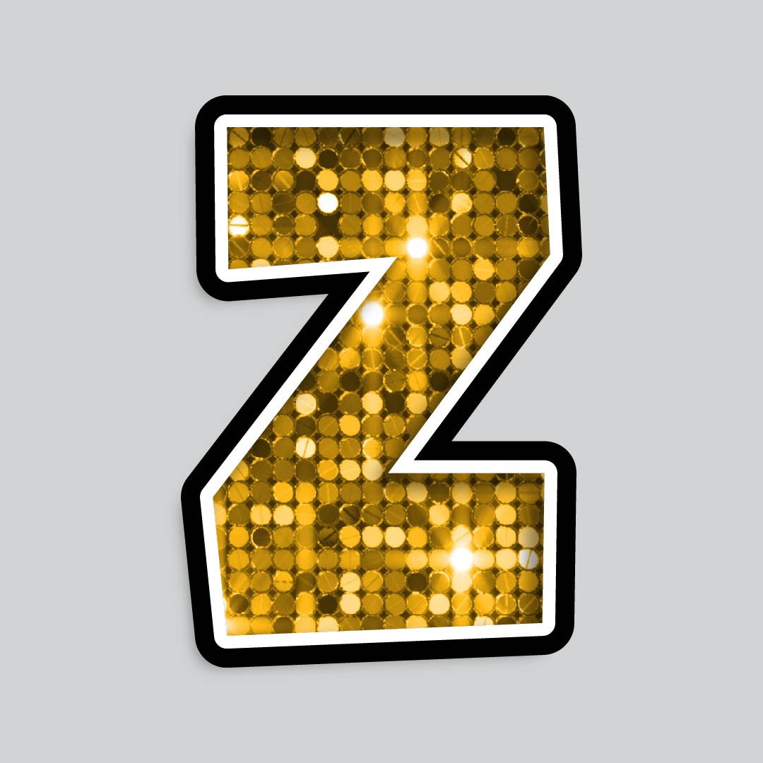 23.5” INDIVIDUAL LUCKY GUY SEQUIN GOLD SHADOW LETTERS